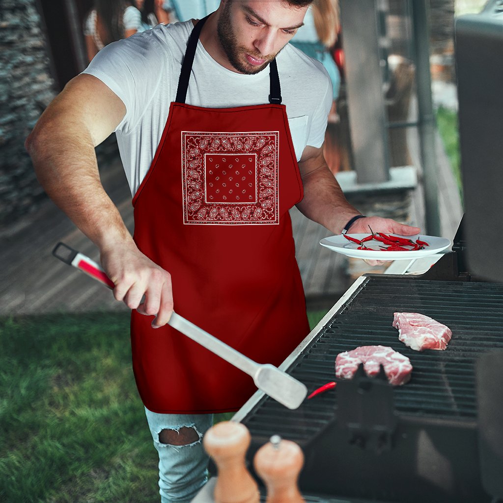 Maroon Red Bandana Aprons