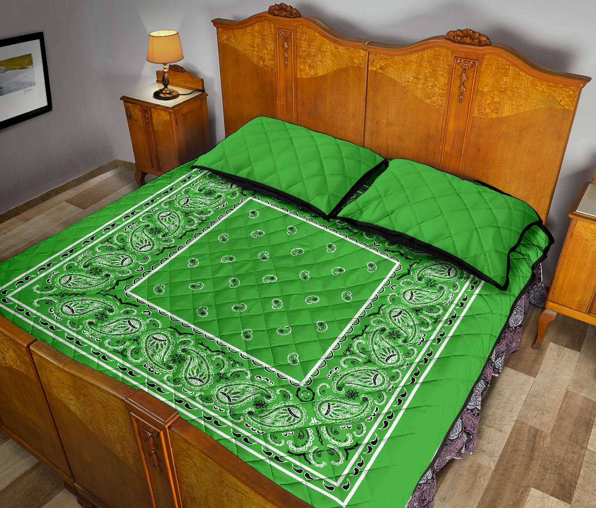 Quilt Set - Lime Green Bandana Quilt w/Shams