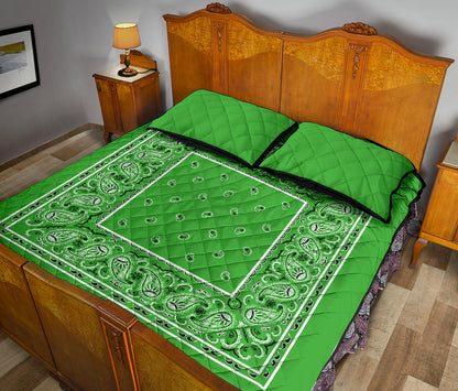 Quilt Set - Lime Green Bandana Quilt w/Shams