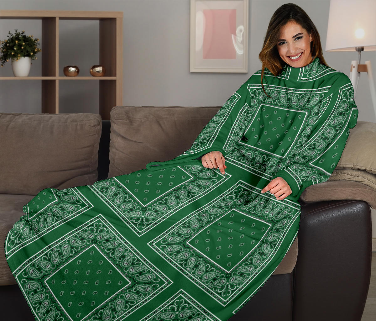 Classic Green Bandana Monk Blankets