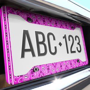 Abruptly Pink Bandana License Plate Frame