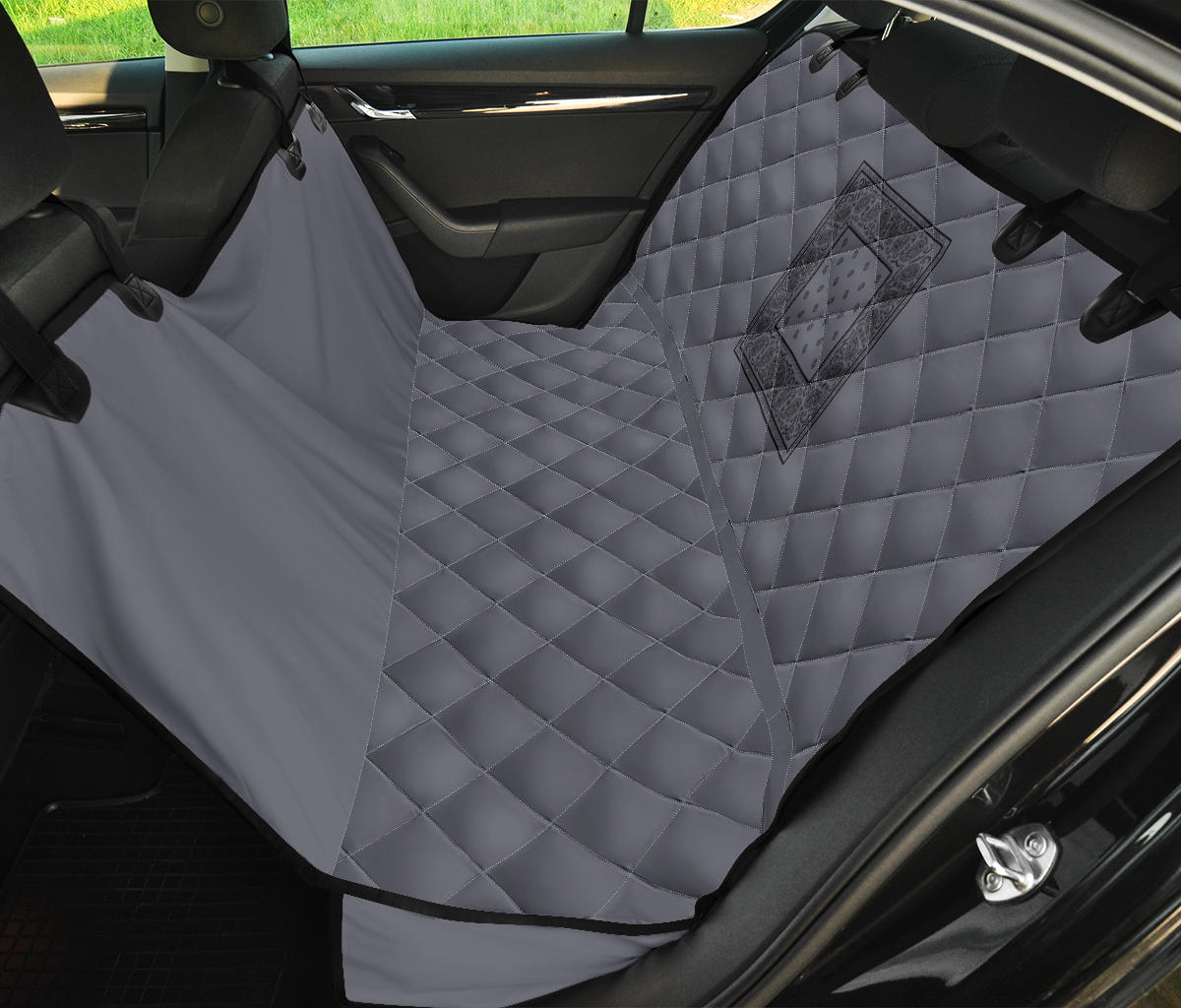 Gray Bandana Print Pet Seat for Cars