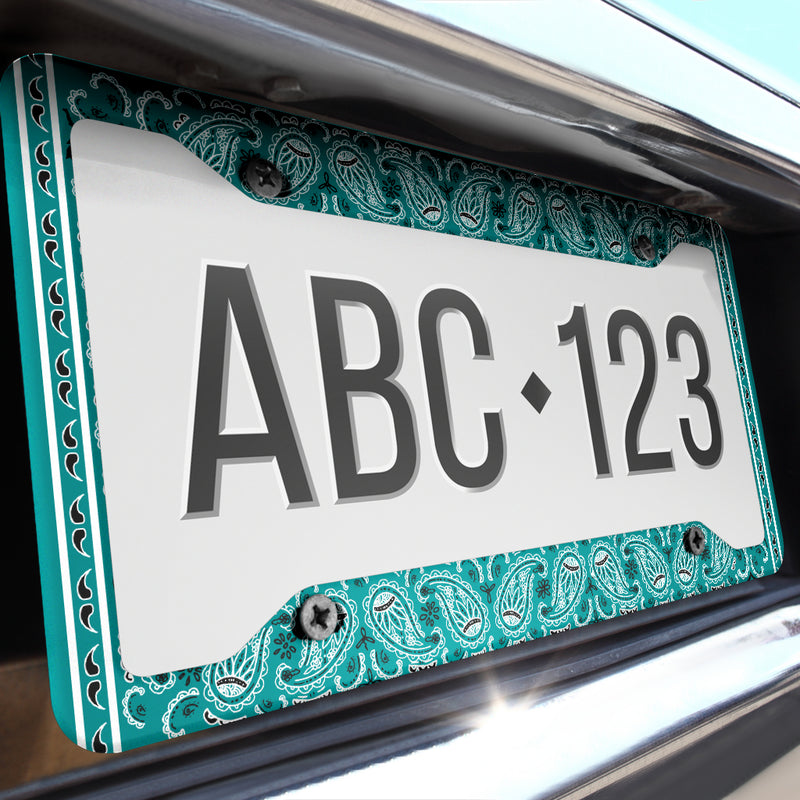 Teal Bandana License Plate Frame