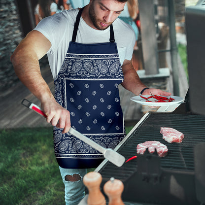 Navy and White Big Bandana Apron