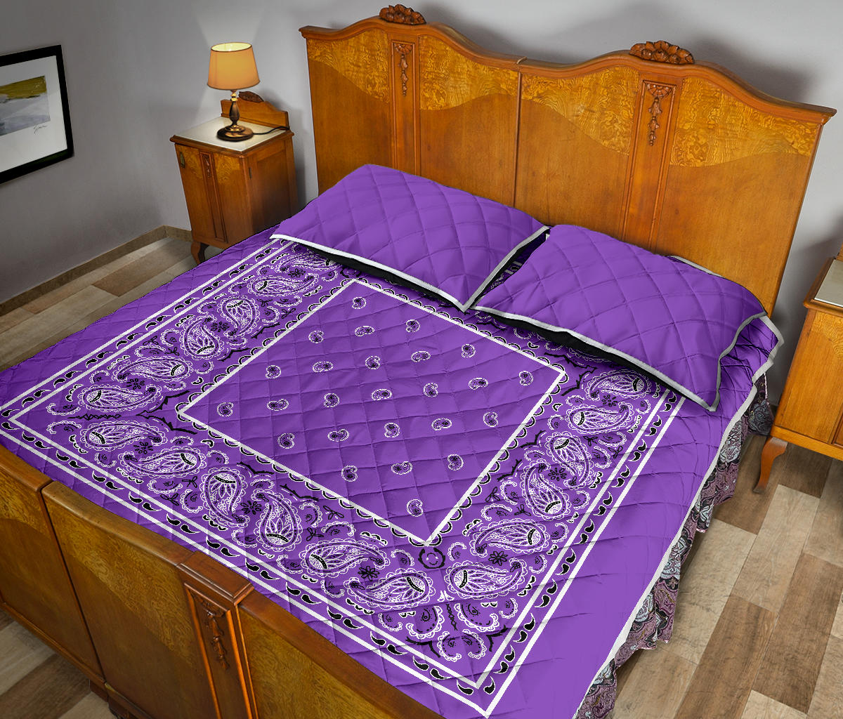 Quilt Set - Dark Lilac Bandana Quilt w/Shams