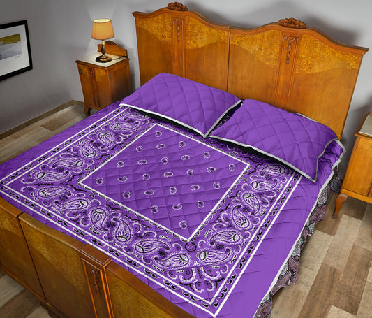 Quilt Set - Dark Lilac Bandana Quilt w/Shams