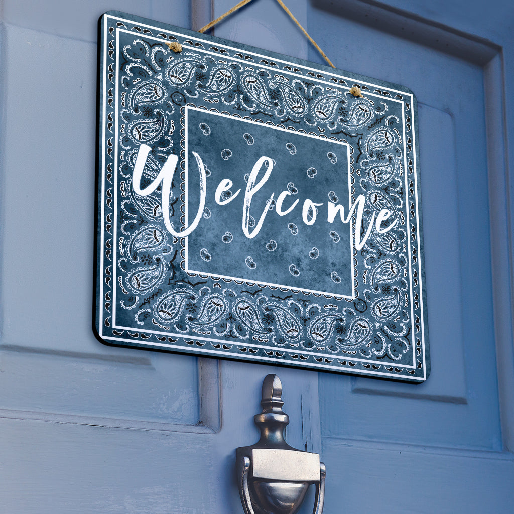 Denim Blue Bandana Door Signs