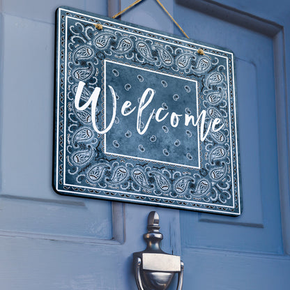 Denim Blue Bandana Door Signs