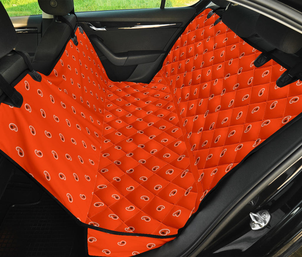 orange paisley back seat cover for pets