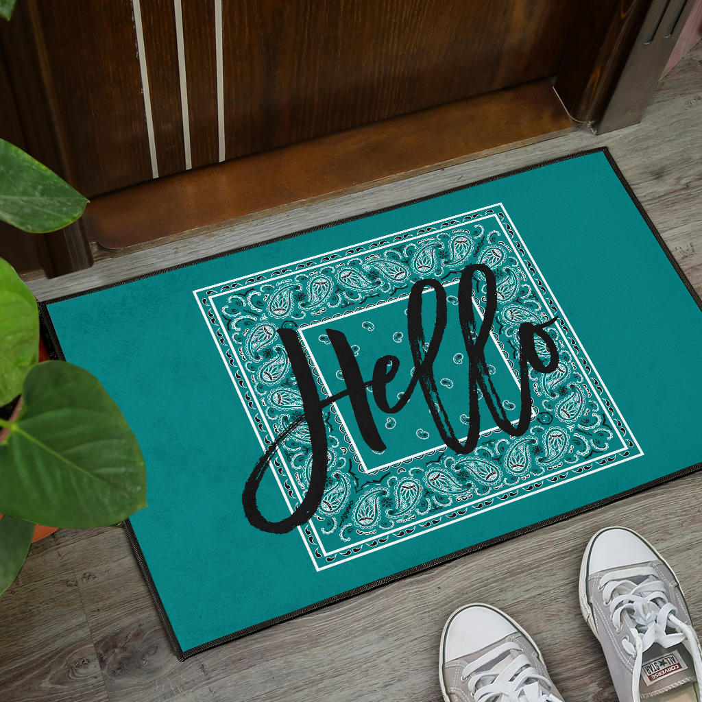 Teal Bandana Door Mats