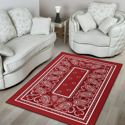 Classic Red Bandana Area Rugs - Fitted
