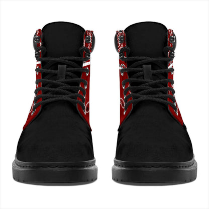 Maroon Red Bandana Blackout All Season Boots