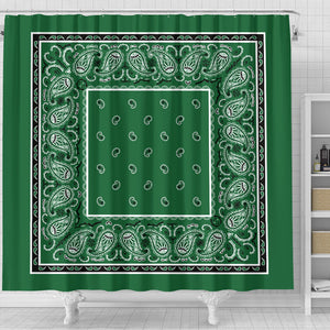 Classic Green Bandana Shower Curtain