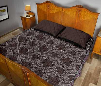 Quilt Set - Coffee Brown Bandana DB Quilt w/Shams