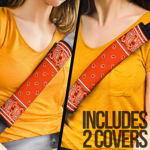 Perfect Orange Bandana Seat Belt Covers - 3 Styles