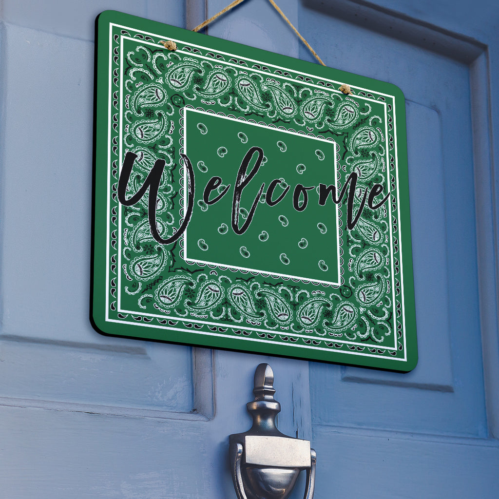 Classic Green Bandana Door Signs
