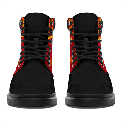 Red and Gold Bandana Blackout All Season Boots