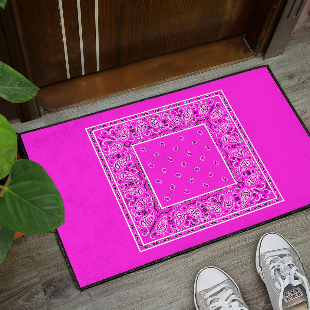 Abruptly Pink Bandana Door Mats