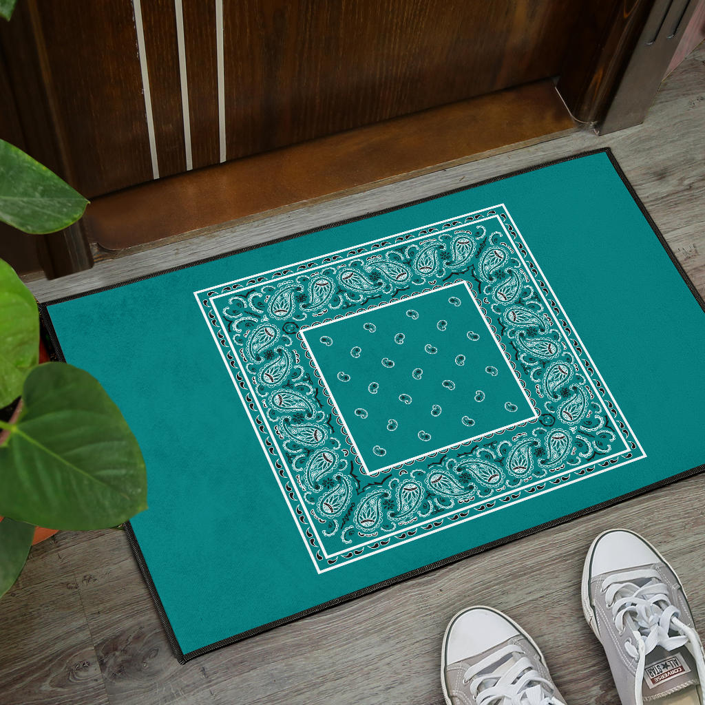 Teal Bandana Door Mats