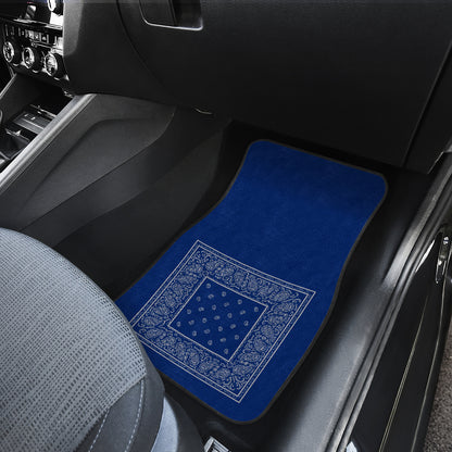 Quad Blue and Gray Bandana Car Mats - Minimal