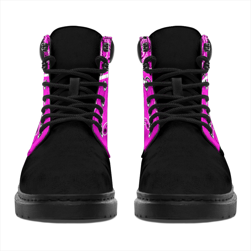Abruptly Pink Bandana Blackout All-Season Boots