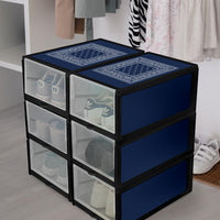 Navy Blue and White Bandana Shoe Organizers