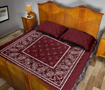 Quilt Set - Burgundy Bandana Quilts w/Shams