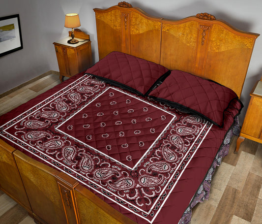 Quilt Set - Burgundy Bandana Quilts w/Shams