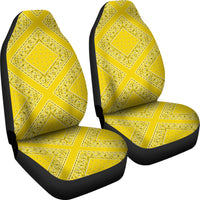 Sunshine Yellow Bandana Car Seat Covers - Diamond