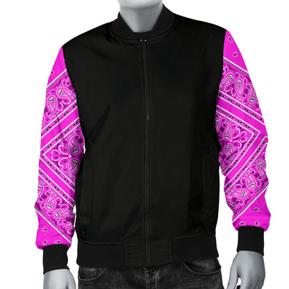 Men's Abruptly Pink Bandana Sleeved Bomber Jacket