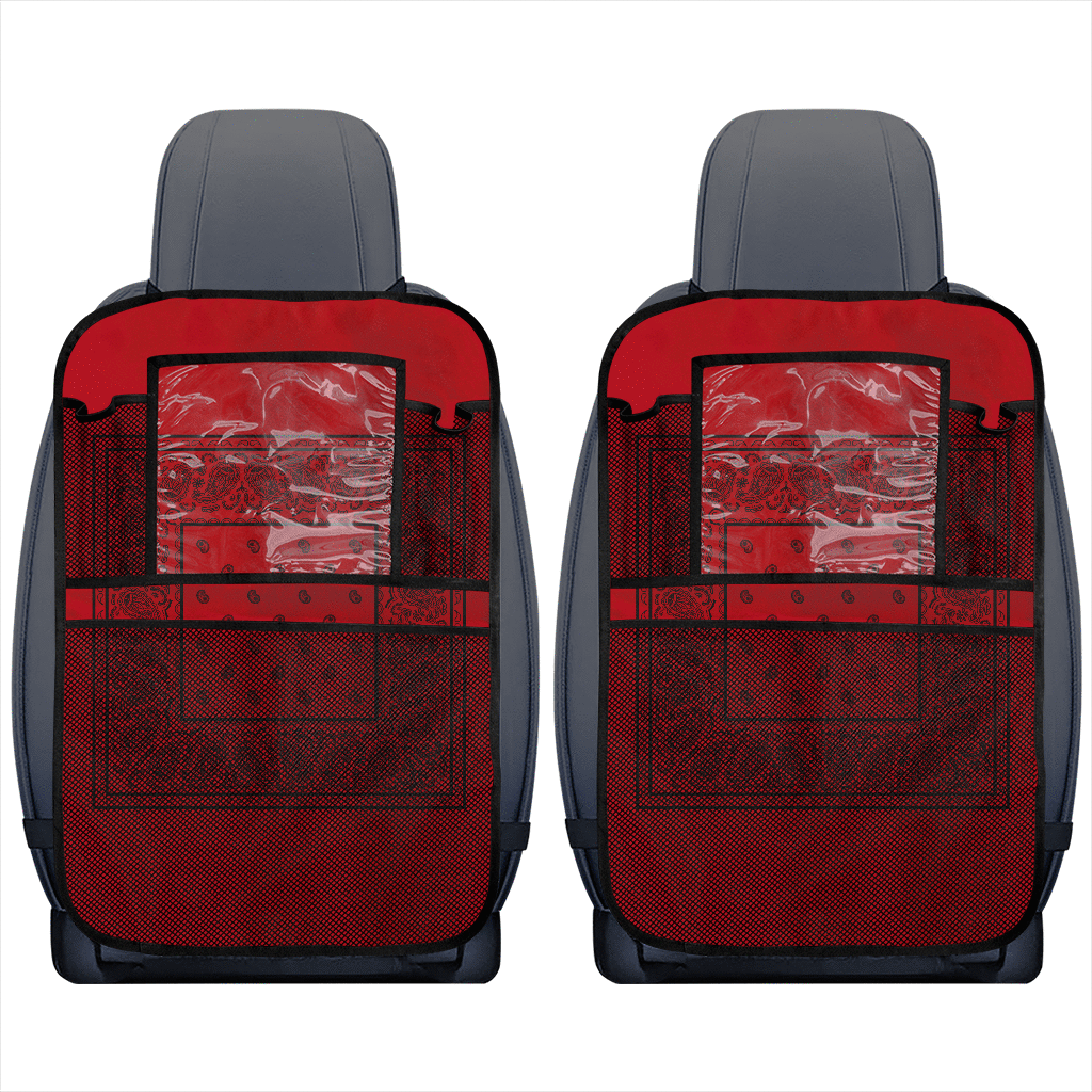 Red and Black Bandana Back Seat Organizers