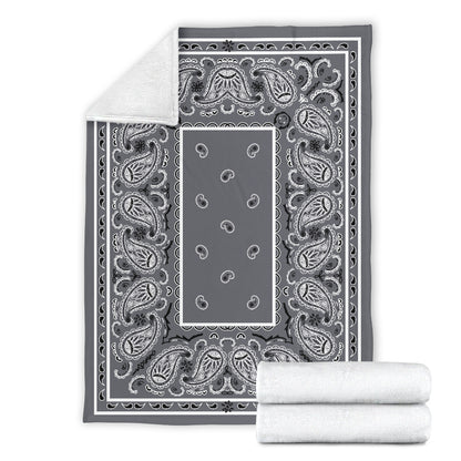 Gray Bandana Throw Blankets