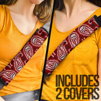 Maroon Red Bandana Seat Belt Covers - 3 Styles