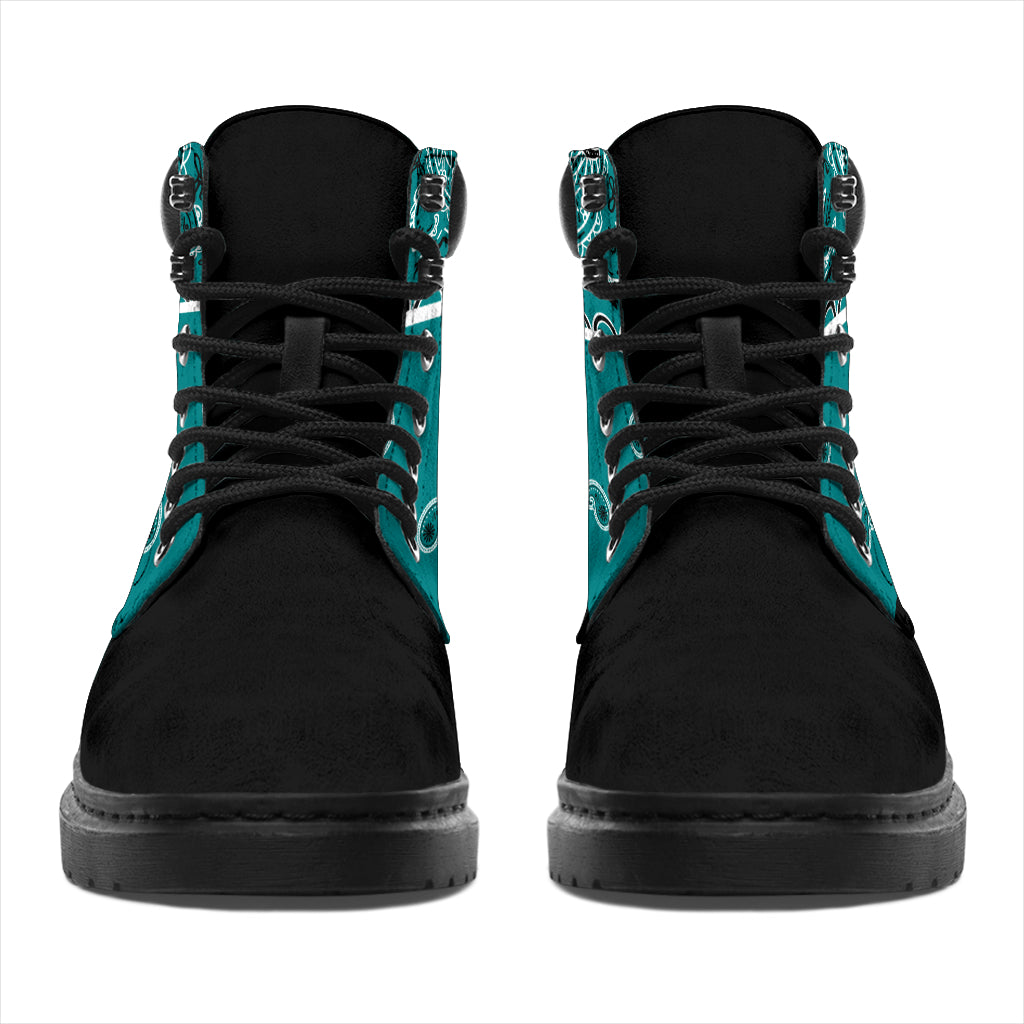 Teal Bandana Blackout All Season Boots