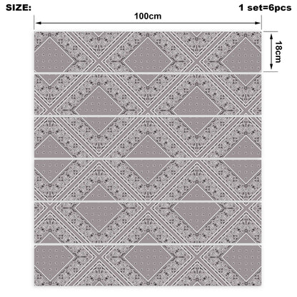 Classic Gray Bandana Stair Stickers 6 Steps