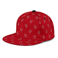 red paisley snapback cap
