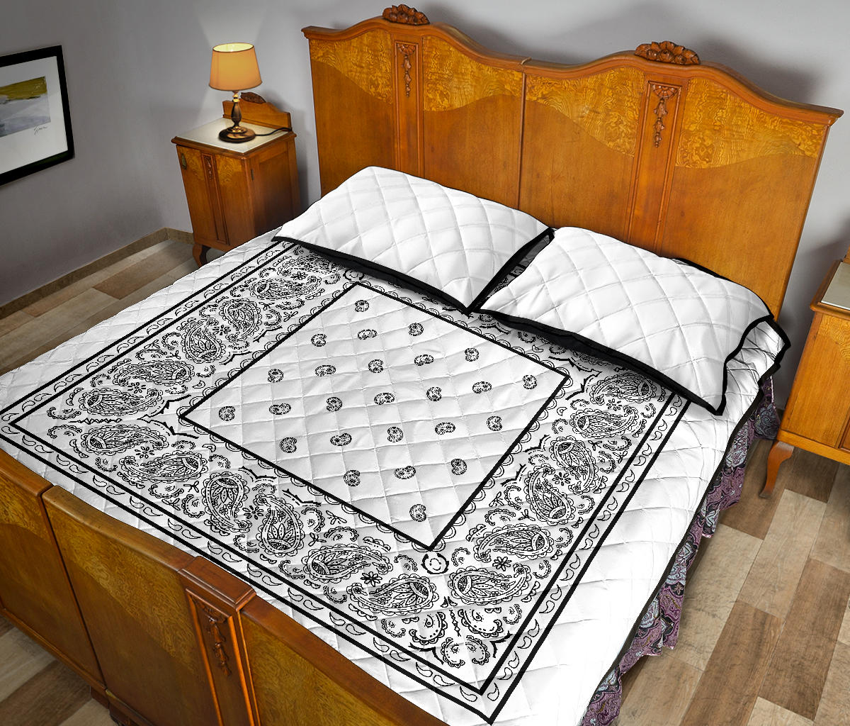 Quilt Set - White Bandana Quilt w/Shams