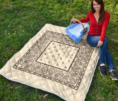 Quilt - Cream and Brown Bandana Quilt