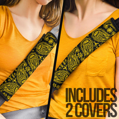 Black Gold Bandana Seat Belt Cover - 3 Styles