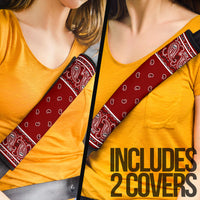 Maroon Red Bandana Seat Belt Covers - 3 Styles