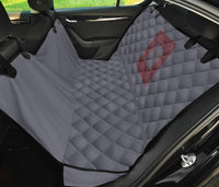 gray and red back seat pet cover