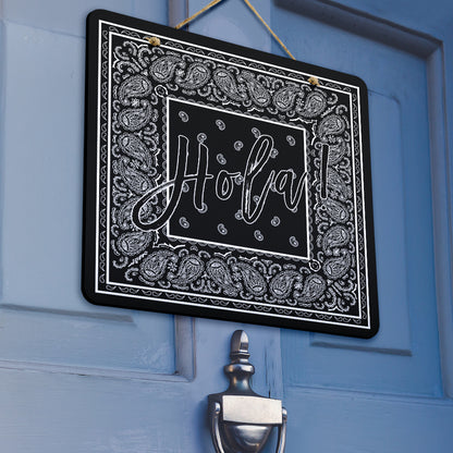 Black Bandana Door Signs