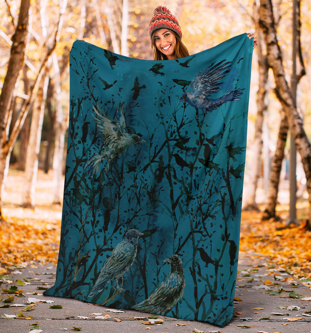Murder of Crows Fleece Throw