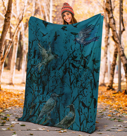 Murder of Crows Fleece Throw