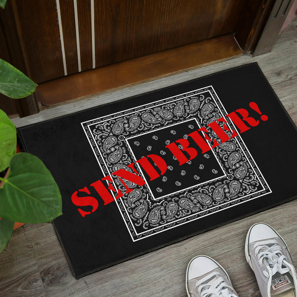 Black Bandana Door Mats