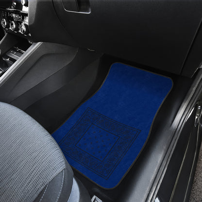 Quad Blue and Black Bandana Car Mats - Minimal