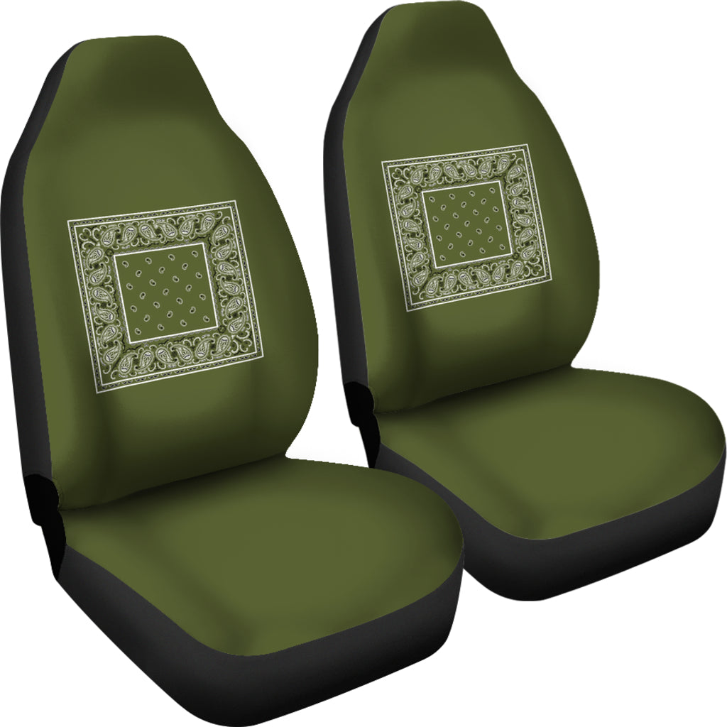 Army Green Bandana Car Seat Covers - Minimal