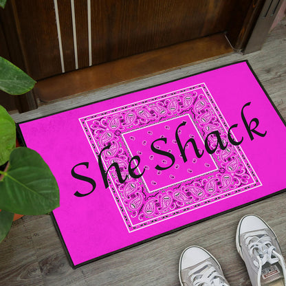 Abruptly Pink Bandana Fun Door Mats