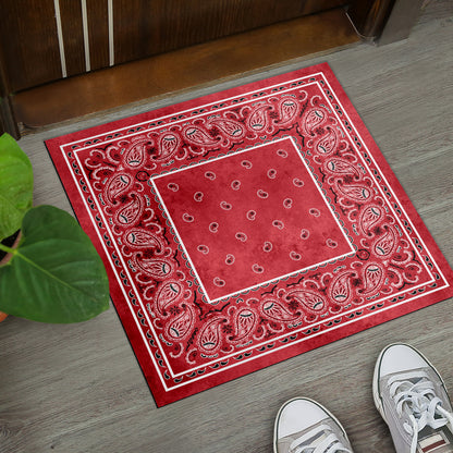 Denim Red Bandana Square Doormat