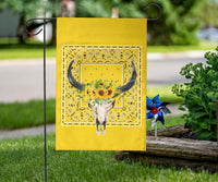 Sunflower Bull Skull Home and Garden Flags